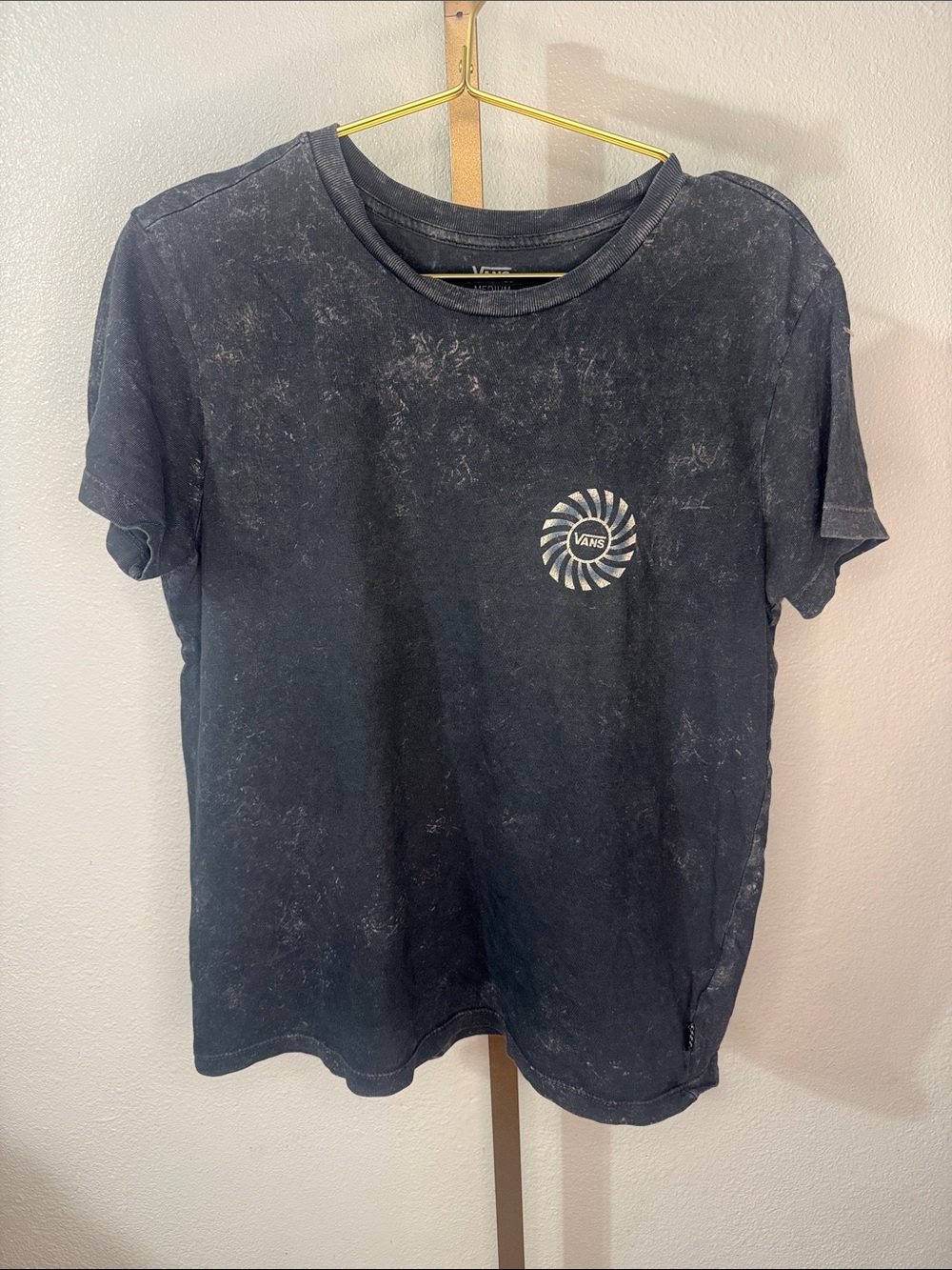 Vans Black Mineral-Wash Graphic Crew Tee- medium